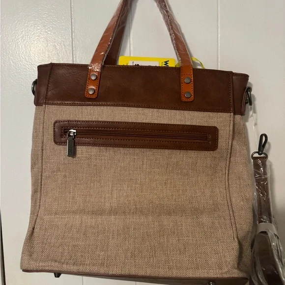 Wrangler Tan and Brown Cowboy Tote Bag - Picture 3 of 4